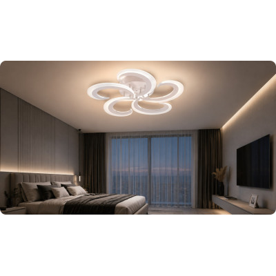 LED Люстра 70W WH Ø535*75мм ССТ 3000К-4000К-6500К з пультом