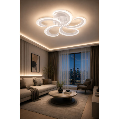 LED Люстра 70W WH Ø535*75мм ССТ 3000К-4000К-6500К з пультом