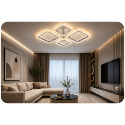 DL1011 LED Люстра 72W CR 635×460×70 мм CCT 3000-6500K з пультом керування