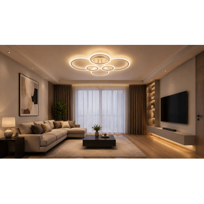 LED Люстра DL1105 VARGO, 120W, Білий, 685×530×H140 мм, 3000K-4000K-6500K, з пультом керування