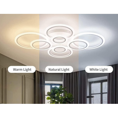 LED Люстра VARGO DL1106 192W WH, 880×685×H190 мм, 3000K-4000K-6500K, з пультом керування