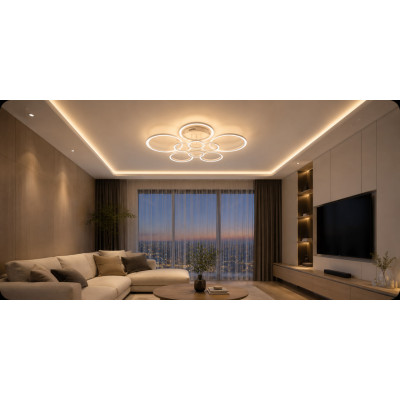 LED Люстра VARGO DL1106 192W WH, 880×685×H190 мм, 3000K-4000K-6500K, з пультом керування