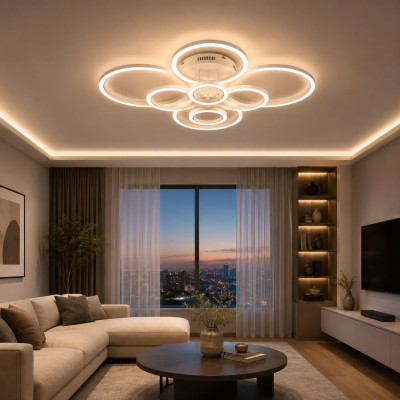 LED Люстра VARGO DL1106 192W WH, 880×685×H190 мм, 3000K-4000K-6500K, з пультом керування