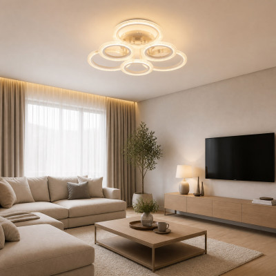 LED люстра 96 Вт біла з пультом, Ø530×110 мм — DL1107