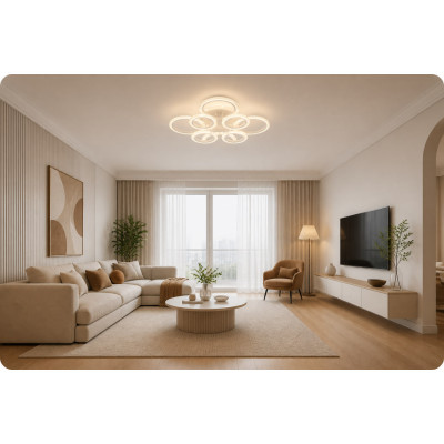 LED люстра DL1108 VARGO 128W біла D580×H110 мм