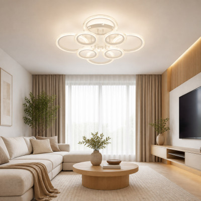 LED люстра DL1108 VARGO 128W біла D580×H110 мм