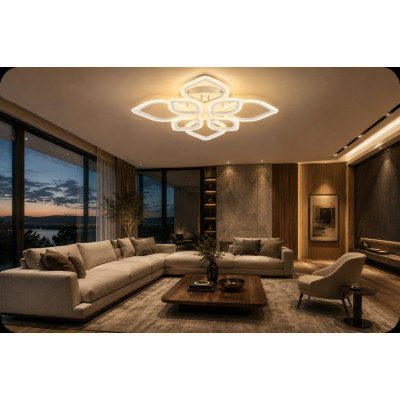 LED люстра DL1117 VARGO 136W біла, Ø740×120 мм