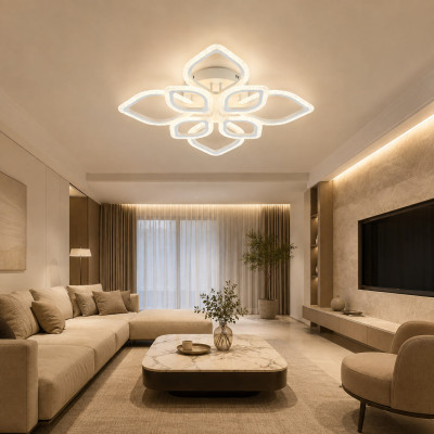 LED люстра DL1117 VARGO 136W біла, Ø740×120 мм