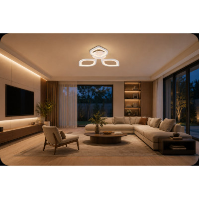 LED люстра VARGO 60W біла, Ø520×75 мм, з пультом керування — DL1121