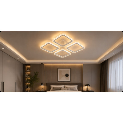 LED Люстра DL1123 VARGO 56W WH 335×335×85 мм Біла