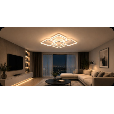 LED Люстра DL1125 VARGO 110W WH 455×455×H120 мм з пультом керування