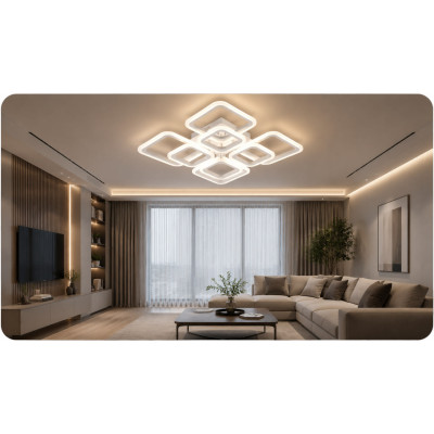 LED люстра VARGO DL1127 144W WH 500×500×120 мм