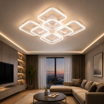 LED люстра VARGO DL1127 144W WH 500×500×120 мм