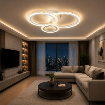 LED Люстра DL1157 VARGO, 60W, Білий, 460×350×135 мм, 3000K-4000K-6500K, з пультом керування
