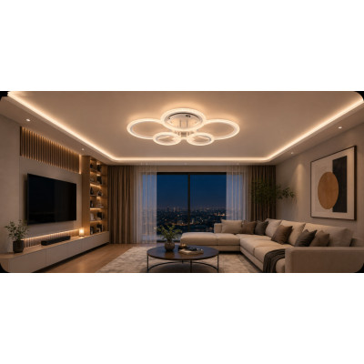 LED Люстра VARGO DL1159 120W WH, 710×540×135 мм, 3000K-4000K-6500K, з пультом керування