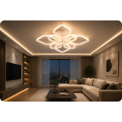 LED Люстра VARGO DL1166 128W WH Ø655×105 мм