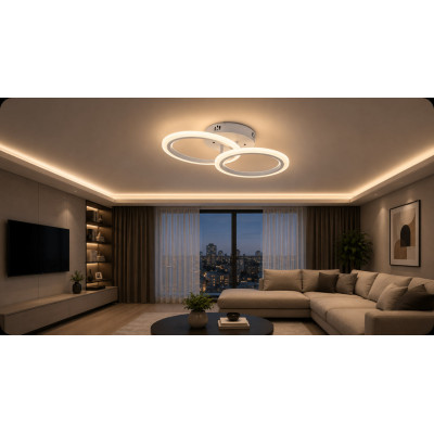 LED Люстра DL1178 VARGO 40W WH 345×230×110 мм, LED люстра стельова, 3000K-4000K-6500K