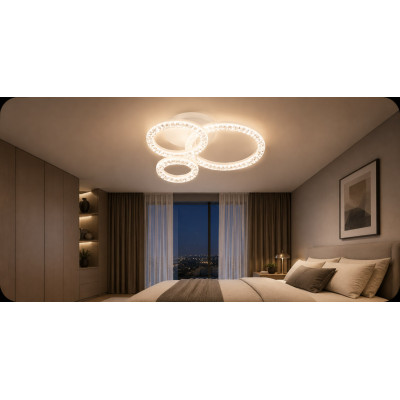 LED Люстра DL1245 VARGO 72W WH 480×360×185 мм з пультом керування