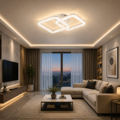 LED ceiling light DL1249 VARGO 56W WH 465×305×135 with remote control