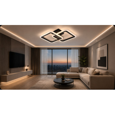 LED Люстра VARGO DL1377, 52W, Чорна, 480×315×120 мм