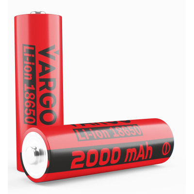 Акумулятор 18650 Li-Ion VARGO 3,7V 2000mAh, 111881 Акумулятор 18650 Li-Ion VARGO 3,7V 2000mAh, 111881