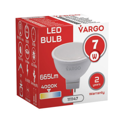 LED лампа VARGO MR16 7W 4000K 665lm (111147)