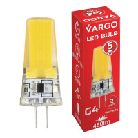 LED лампа VARGO G4, 5W, COB, 4000K, AC 220V, ɸ15×H55mm (114870)