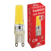 LED лампа VARGO G9, 5W, COB, 4000K, AC 220V, ɸ15×H58mm (114874) LED лампа VARGO G9, 5W, COB, 4000K, AC 220V, ɸ15×H58mm (114874)