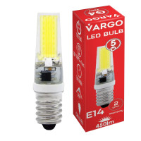 LED лампа VARGO E14, 5W, COB, 6500K, AC 220V, ɸ15×H58mm (114877)