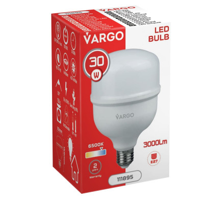 Светодиодная лампа VARGO 30W E27 6500К 3000лм (111895)