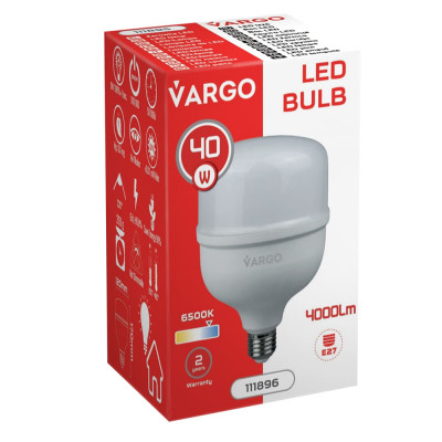 Светодиодная лампа VARGO 40W E27 6500К 4000лм (111896) Светодиодная лампа VARGO 40W E27 6500К 4000лм (111896)