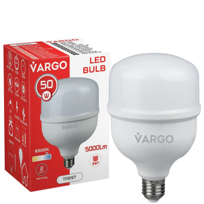 LED лампа VARGO 50W E27 6500K 5000lm (111897) LED лампа VARGO 50W E27 6500K 5000lm (111897)