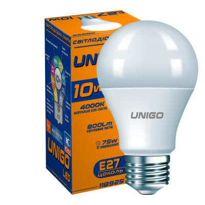 LED лампа UNIGO A60 10W E27 4000K 800lm (118925)