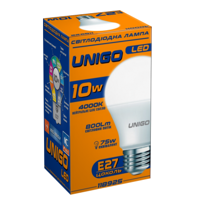 LED лампа UNIGO A60 10W E27 4000K 800lm (118925)