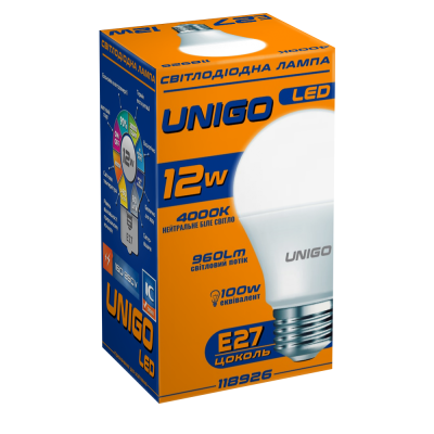 LED лампа UNIGO A60 12W E27 4000K 960lm (118926)