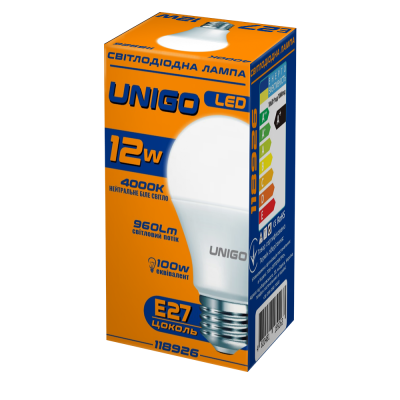 LED лампа UNIGO A60 12W E27 4000K 960lm (118926)