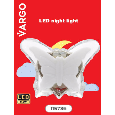 Нічник VARGO LED, метелик, RGB,  NL118 (V-115736)