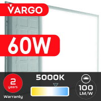 LED панель VARGO 60W 595х595x32mm 5000К 6000lm (119421) 2 роки гарантія 100lm/w