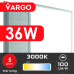LED панель VARGO 36W 595х595x32mm 3000К 3600lm (119473) 5 років гарантії 100lm/w