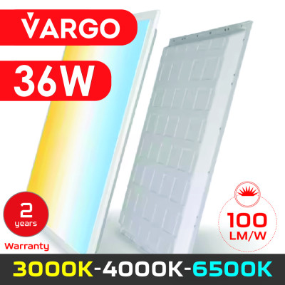 LED панель VARGO 36W 595х595x32mm 3000K-4000K-6500K 3600lm (117986) 2 роки гарантія 100lm/w CCT