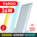 LED панель VARGO 36W 595х595x32mm 3000K-4000K-6500K 3600lm (117986) 2 роки гарантія 100lm/w CCT
