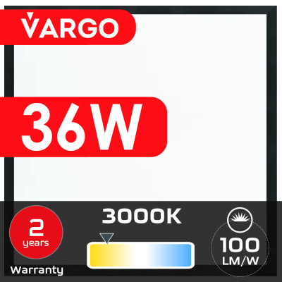 LED панель VARGO 36W 595х595x32mm 3000К 3600lm (119479) 2 роки гарантія 100lm/w