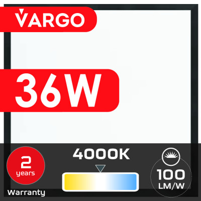 LED панель VARGO 36W 595х595x32mm 4000К 3600lm (119480) 2 роки гарантія 100lm/w