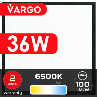 LED панель VARGO 36W 595х595x32mm 6500К 3600lm (119482) 2 роки гарантія 100lm/w