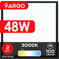 LED panel VARGO 48W 595x595x32mm 3000K 4800lm (119483) 2 years warranty 100lm/w