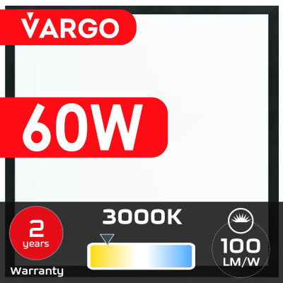 LED панель VARGO 60W 595х595x32mm 3000К 6000lm (119487) 2 роки гарантія 100lm/w