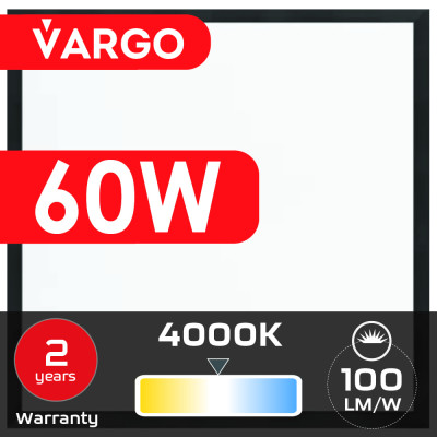 LED панель VARGO 60W 595х595x32mm 4000К 6000lm (119488) 2 роки гарантія 100lm/w