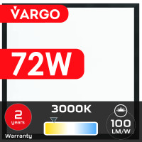 LED panel VARGO 72W 595x595x32mm 3000K 7200lm (119491) 2 years warranty 100lm/w