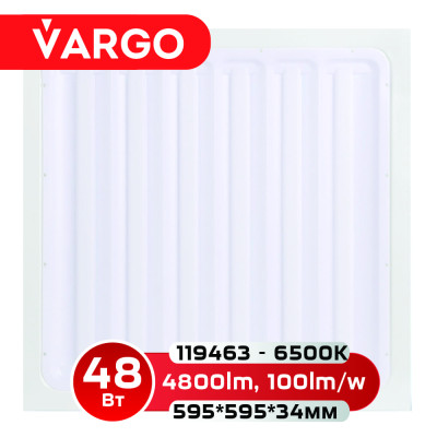 LED панель VARGO 6-Grill 48W 595х595x15mm 6500К 4800lm (119463) 2 роки гарантія 100lm/w 