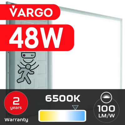 LED панель VARGO 48W 595х595x32mm 6500К 4800lm (119507) 2 роки гарантія 100lm/w з датчиком руху motion Sensor